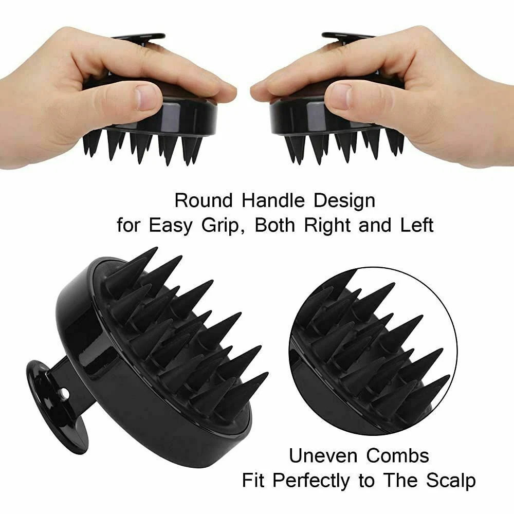 black silicone scalp massage shampoo brush